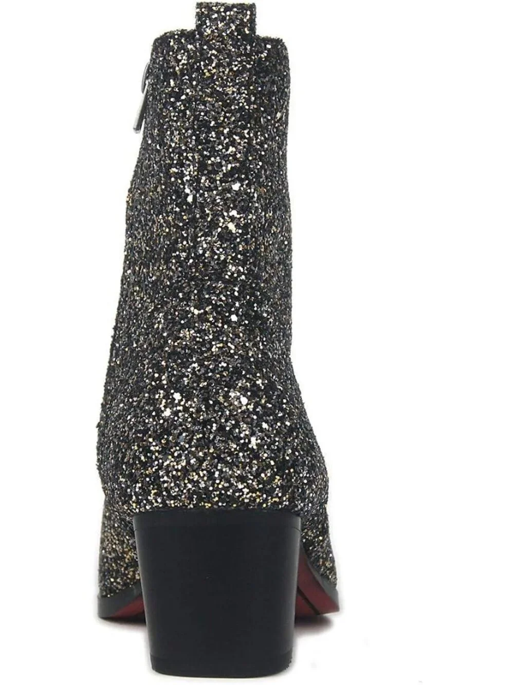 🆕Men's Black Dress Boot Leather Glitter Chukka Designer Boots Casual Heel